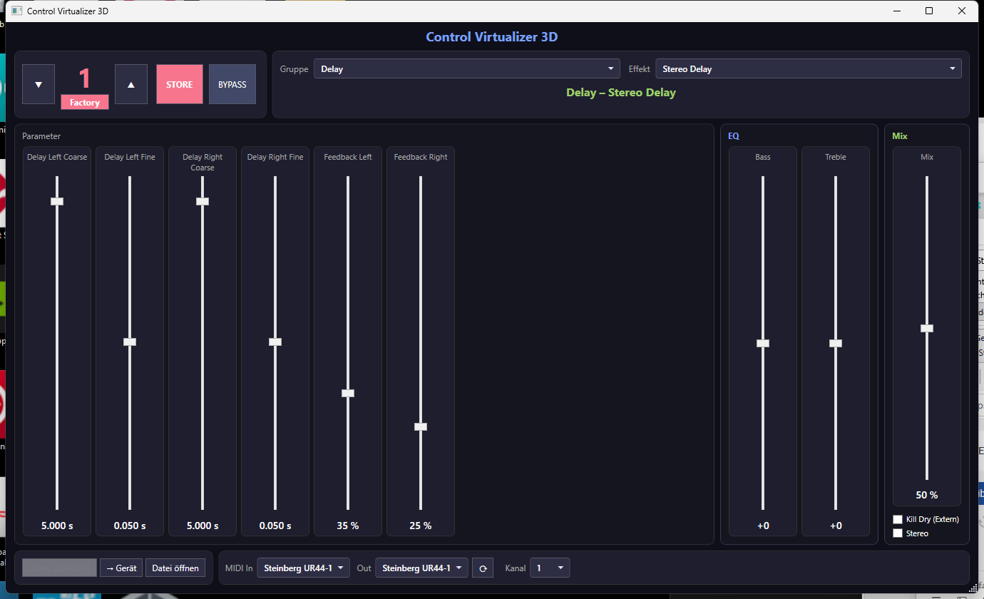 Control Virtualizer 3D – Delay, Algorithmus Stereo Delay