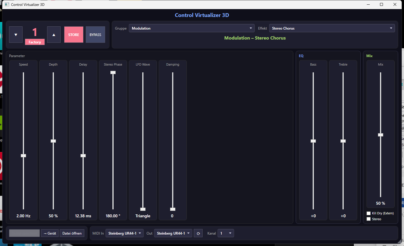 Control Virtualizer 3D – Modulation, Algorithmus Stereo Chorus